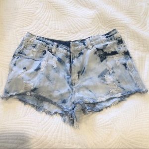 J&C acid wash distressed denim shorts